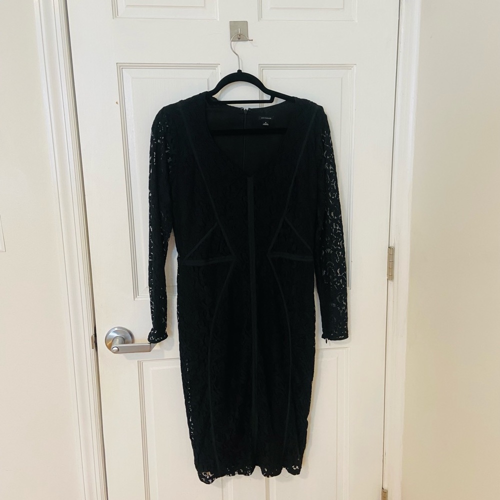 Ann Taylor Black Lace Cocktail Dress 6